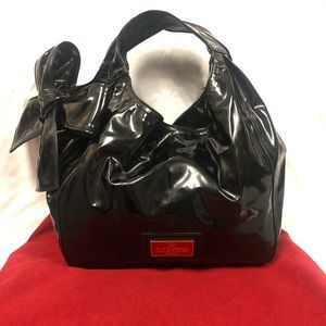 Valentino Nuage Bow Black Patent LeatherTote